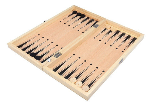 3-in-1 Wooden Chess + Checkers + Backgammon Game Set by Tissus 3