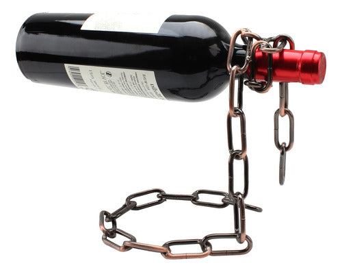 Tbwhl Magic Wine Bottle Holder Floating Steel Link Chain Wine Bottle Rack 1