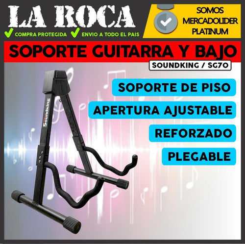 Soporte Plegable Piso Guitarra Bajo Acolchado 1