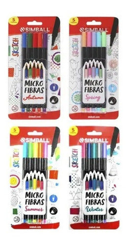 Microfibras Sketch 0,4mm Simball X5 Colores 4 Estaciones 0