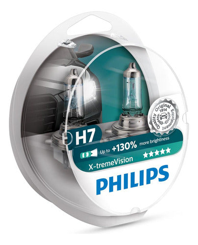 Lampara Philips H7 Xtreme Vision +130% Luz Set X2 0