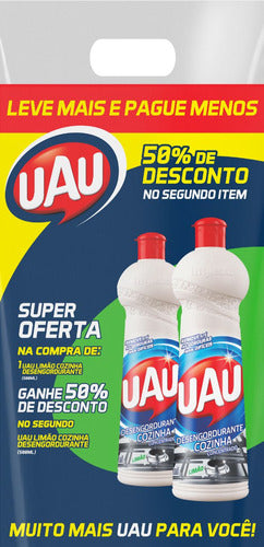 Limpador Uau Desengordurante Cozinha Limão 2un 500ml 0