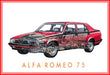 Alfa Romeo 75 - Estructura Autos Italia - Lámina 45x30 Cm 0