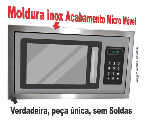 Moldura Inox Acabamento No Móvel Microondas Brastemp Bmj38 1