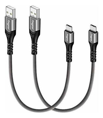 Fasgear Cable Corto Usb C, Paquete De 2 Usb 1ft Cable Tipo C 0