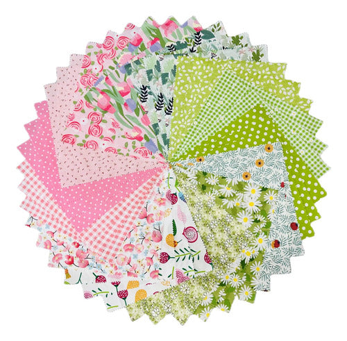 Tela Floral De Primavera, 25x25 Cm, 42 Piezas Para Patchwork 0