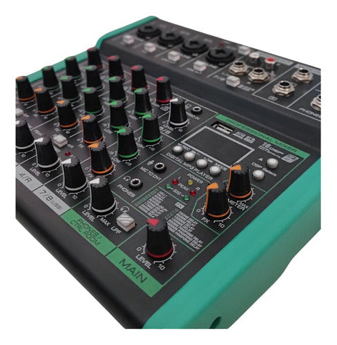 Consola Mixer Digital Hugel 8 Canales 16 Dsp Bluetooth Ctrl 5