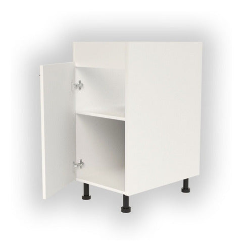 Mueble Uno Bajo Mesada 40 Puerta - Manija Curva - Blanco 2