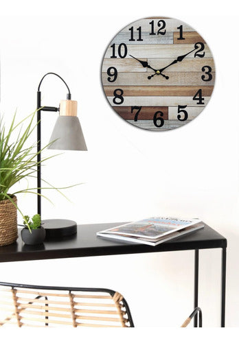 Giftaya Reloj De Pared De Madera Rustica Redondo De 10 Pulga 2