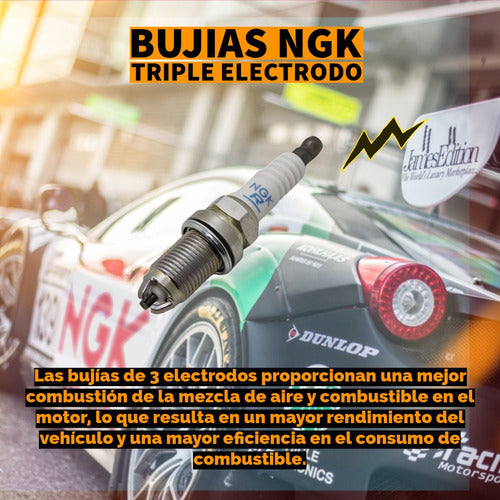 Bujía Ngk Bkur5etc-10 3 Electrodos  Logan 1.6 8v 2004/2012 4