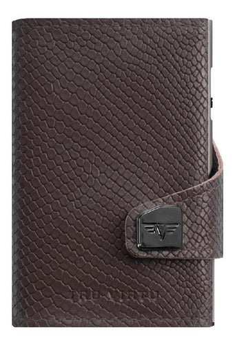 Tru Virtu Click & Slide Cobra Dark Brown Wallet 0