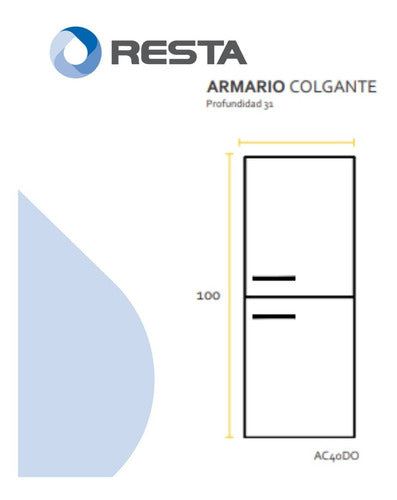 Buonna Donna Wall-Mounted Bathroom Cabinet 40 Cm 2