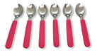 Carol Spoon Set X 12 Stainless Steel Fuchsia Plastic Handle 0