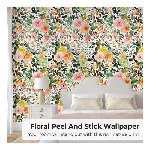 Beautysaid Papel Tapiz Floral Vintage Para Despegar Y Pegar: 1