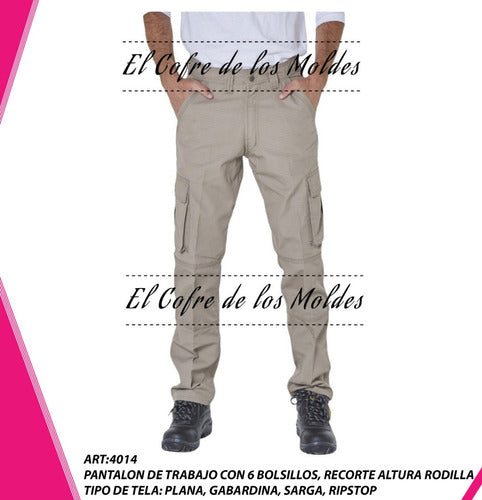 El Cofre De Los Moldes Digital Work Pants Pattern, Size Pack S to 7XL 0