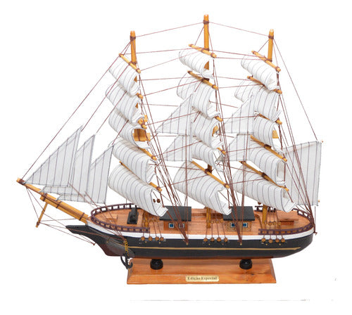 Navio Decorativo Barco Madeira 45cm X 48cm M4a 3