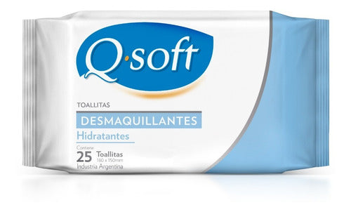 Q-Soft Makeup Remover and Hydrating Wipes Pack of 25 Units x 4 1