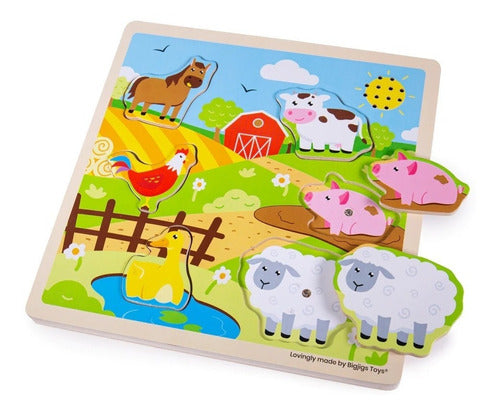 Bigjigs Magnetic Puzzle Farm with Animal Sounds 12 Months+ 0