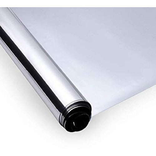 Silver Mirrored Glass Solar Protection Film Mirror 7m Roll 0