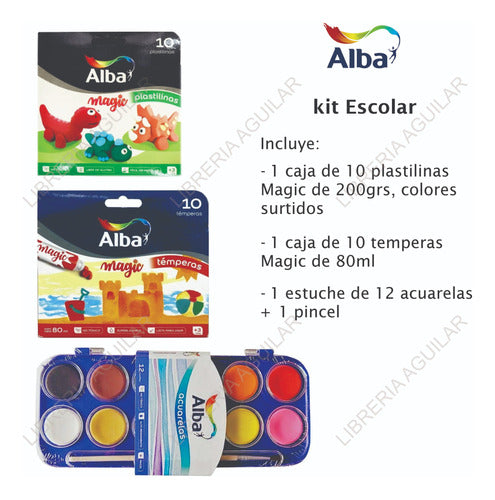 Alba Kid's Magic Clay, Watercolors, and Tempera Kit 1