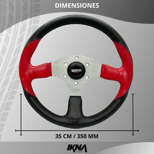 Warvol Universal Sports Steering Wheel 35cm 350mm Without Hub 3