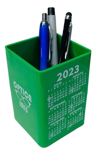 100 Colorful Pen Holders with Logo and 2019 Calendar 54