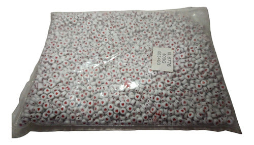 Round Letter Beads with Heart, 500g Pack - Ideal for Jewelry Making & Crafts 0