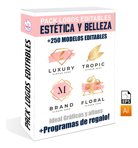 Pack Vectores +250 Marcas Belleza Logos Editables #v323 1