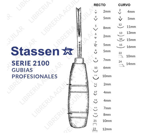 Professional Gouges and Chisels Stassen Professional Line Series 2100 No.2 3