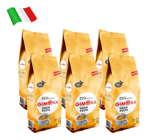 Gimoka Cafe Gran Festa Tostado En Granos Pack 6x500g Italia 0