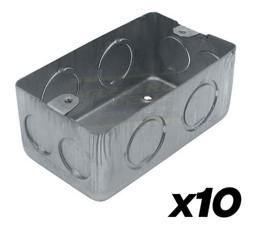 9 de Julio Normalized Rectangular Metal Box 57x100x43mm - Pack of 10 0