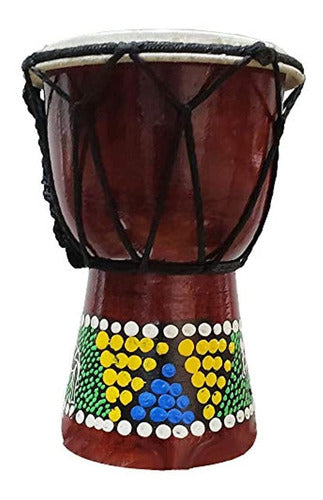 Tambor Djembe De Stoneage Arts Pintado A Mano Con Puntos Mul 0