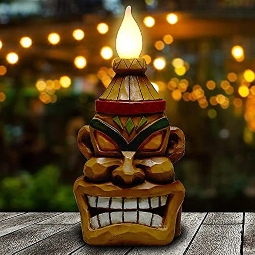 Yiosax Tiki Touch - Figura De Antorchas Solares Con Decoraci 0