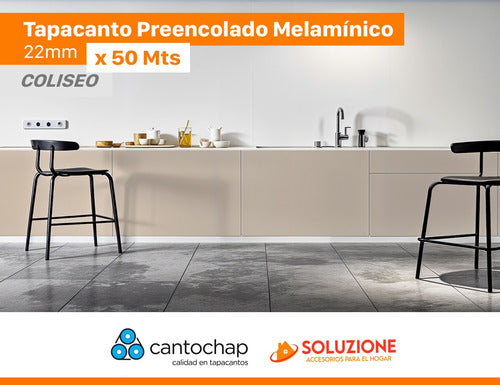 Tapacanto Melamínico Preencolado Coliseo 22mm X 50 Mts 1