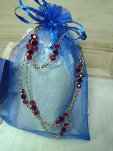 Collar Con Cristales Rojos Swarovski. 4