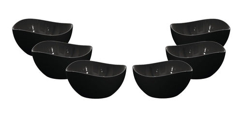 Conjunto Pote Bowl Sobremesa Cremeira 300ml Preto 6 Pcs 0