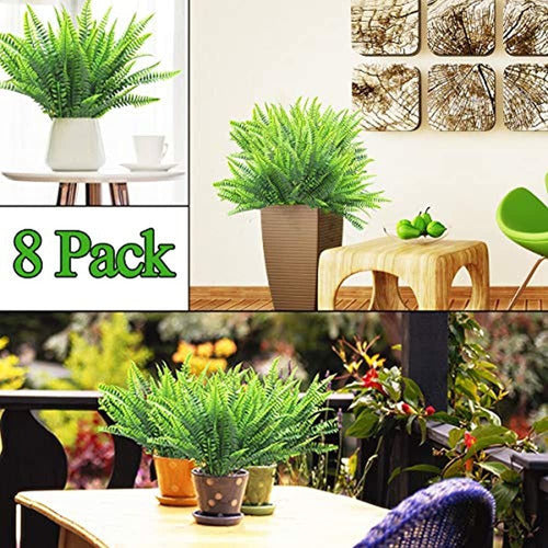 Turnmeon 8 Piece Artificial Outdoor Flowers, UV Resistant Plants 2