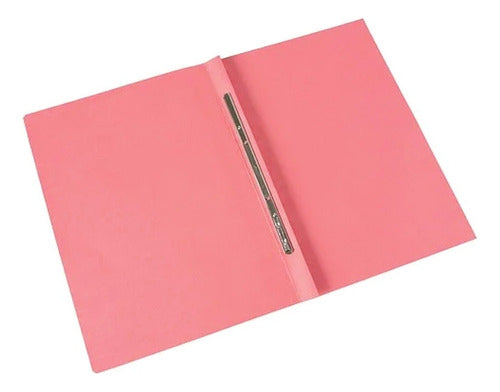 Pack of 20 Pink Letter Size Cardboard Folders with Metal Velox Fastener by M&D 0