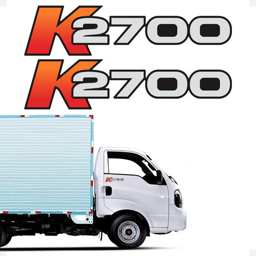 Par De Adesivo Compatível Com K2700 Bongo Emblema Lateral 1