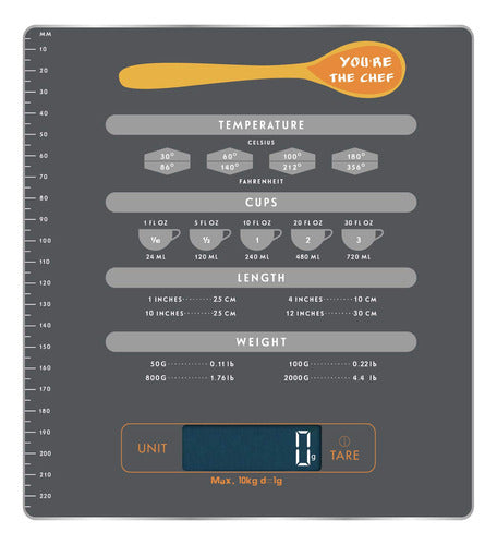 Escala Digital Cocina Escala Medición Tabla Conversión 0