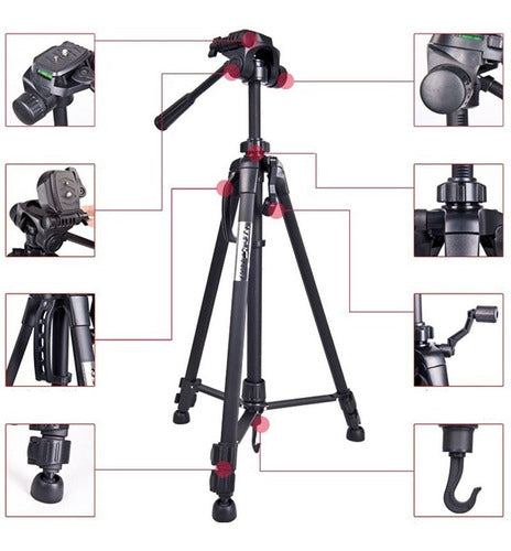 Weifeng Tripod WF3560 Up to 1.68 Meters for DSLR Cameras 2