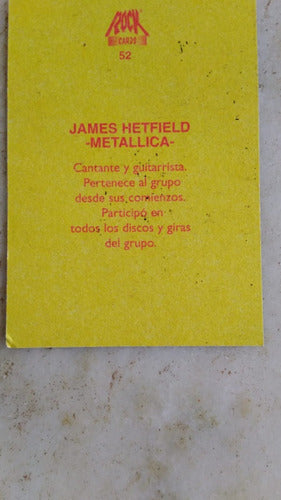 Carta, Rock Cards, Del Musico James Hetfield, De Metallica 1