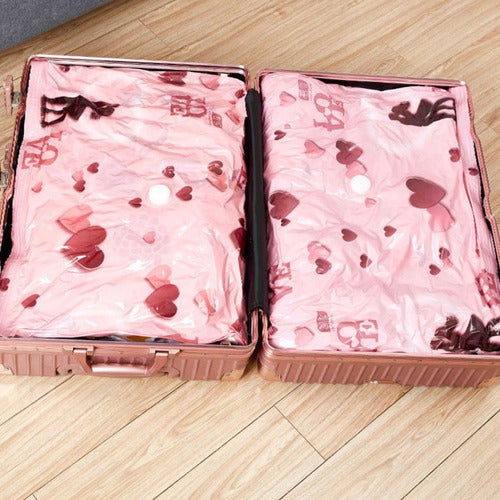 Pack of 2 Vacuum Storage Bags for Clothes Heart Design 60x40cm 2