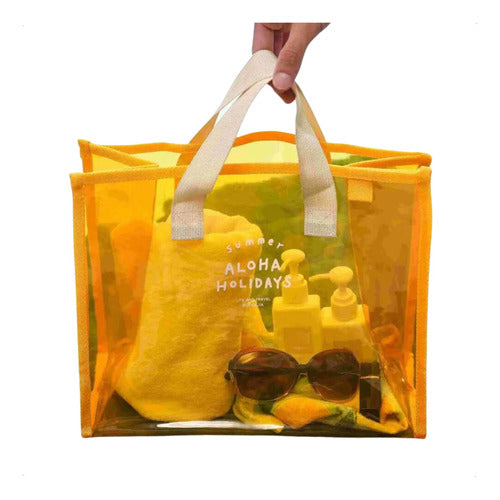 Transparent Beach Bag Women's PVC Tote Bag 22
