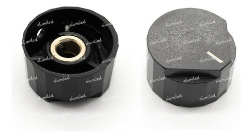 Black Knob Potentiometer D25:H14 with Bronze Bushing x1 0