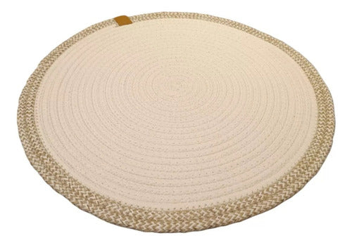 SABO SMART Individual Cotton Jute Zigzag Edge Round 34cm 0