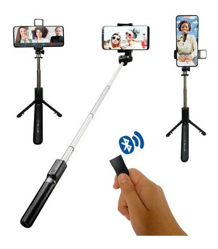 Pau De Selfie Controle Bluetooth Led Vertical E Horizontal 0