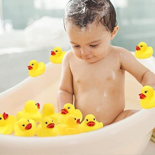 Galario Productos Set X100 Juguete Chifle Animales Familia Bañera Goma Patitos 3