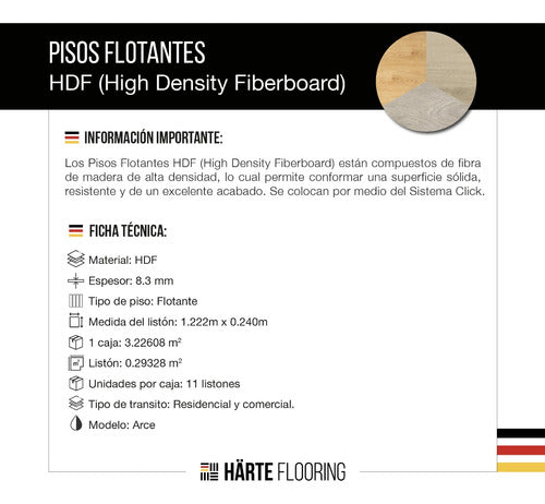 HDF Floating Floor 8.3mm High Traffic Wood Look X M2 1