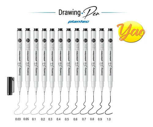 Plantec Technical Drawing Microfiber Pens - Set of 12 4